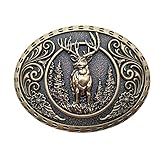 Xwest Wild Stag Belt Buckle Bronze Deer Buckles