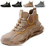 GUYISA PRO Safety Trainers Mens Safety Shoes Lightweight Steel Toe Cap Trainers Puncture Proof Work Shoes for Men Comfortable Work Trainer Industrial Construction Sites Shoe Size 9