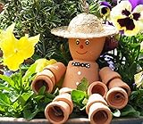 Terracotta 28cm Garden Flower Pot Man - Gnome Style Shelf Sitting Figurine