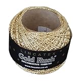 LINCATEX Gold Rush Metallic Decorative Thread 80 Metre Rolls 20 Colours (Light Gold)