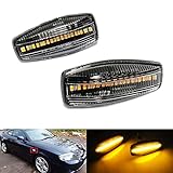 2x Clear Lens Side Indicator Amber LED Marker Repeater Light For Coupe Getz i10 Matrix Terracan Tucson XG Picanto Rio Sportage