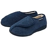 Dunlop Ladies Rip Tape Fastening Slippers - Navy - UK 6