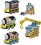 Thomas & Friends Diecast Vehicle Set Construction Crew 5 Push-Along Toy Train Engines for Preschool Kids Ages 3+ Years, JBW26