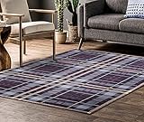 Tartan Rug for Living Room Bedroom Traditional Classic Tartan Check Design Soft Quality Rug Home Carpet Blue Large 160x225 cm (5'3"x7'6")