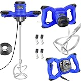 Cement Mixer 3000w Electric Paddle Mixer, Mortar Paint Stirrer Whisk, 6 Variable Speeds, Ideal for Mixing Feed, Plaster, Paint, Cement, Mortar Etc