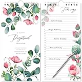 Perpetual Calendar - 12-Month Undated Calendar from Jan. to Dec., 5'' X10'' Perpetual Calendar for Reminding Anniversaries, Birthdays, Festivals, Birthday Reminder Book with Thick Paper - Purple