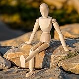 Kurtzy 30.5cm/12 inch Wooden Human Body Drawing Mannequin with Stand - Flexible Joints Artist Manikin Wood Model - Articulated Unisex Art Figure for Sketching & Painting - Perfect for Home Decoration