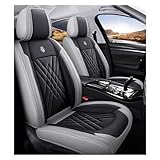 ZARUXCHA Car Cover Seats Full Set for Audi A1 S A2 A3 S-Line A3 8P 8V A3 1995-2024, Full Set Waterproof Seat Covers, Set Leather Car Seat Cushion Protectors, Airbag Compatible(A(Greyish Black))