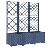 vidaXL Garden Planter with Trellis | Dark Grey Polypropylene | Outdoor/Indoor Use | Large Planting Capacity | Versatile Planting | Easy to Assemble | 120x40x136 cm
