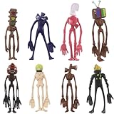 LGQHCE Siren Head Anime Figures, 8-Piece PVC Collectible Set - Birthday Cake Toppers, Kids Gifts, Desktop Ornaments