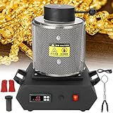 Automatic Electric Melting Furnace, Gold Melting Furnace 1150℃ /2102 ℉ Digital Melting Furnace Machine Casting Refining Precious Metals Gold Silver Tin Aluminum,Black-220V-3kg