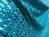 LushFabric Mermaid Scale Print Fabric Fish Tale Scales Foil - 2 Way Stretch Material Lycra Spandex - Bikini, Costume, Dress, Decor - 145CM Wide (2 METRES, Aqua)