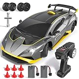 Lamborghini RC Drift Car, 1:18 4WD High Speed Remote Control Drift Cars with Full Proportional Throttle and LED Light, 35 KM/H RC Racing with Speed ​​Adjustment, Boys Toy Gifts Age 6 7 8 9 10 11 12+