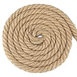 G2PLUS 16MM Jute Hemp Rope, 4-Ply Thick Natural Cord, 10M Brown Jute String Twine for Crafts, Garden Decoration