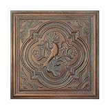 Peel and Stick Tin Ceiling Tiles Distressed, Easy to Install PVC Panels, (10-Pack,40 sq.ft) Wall Decor for Bar Cafe Club PL39 10Piece (Weather Copper)