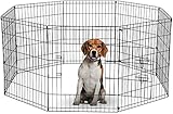 UNDERDOG 8 Panel Playpen Suitable for Dogs/Puppies/Cats & Rabbits foldable ideal for Indoor/Outdoor use puppy play pen (76cm, Black)
