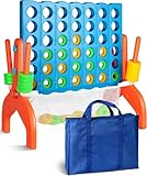 CT SPORTS Large Four in a Row Strategy Game – Premium Quality Four in a Row Game for Kids Aged 3 and Up, Perfect for Indoor and Outdoor 4 in a Row Fun, Family Gatherings, and Parties