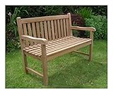 4ft 120cms 1.2m Chunky Teak 2 Seat Garden Park Bench Java Garden Furniture For Your Patio 1.2 metres