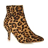 Womens Ankle Boots Low Mid Kitten Heels Ladies Zip Pointy Booties Shoes Size
