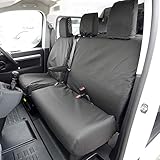 UK Custom Covers SC367BAD13 Tailored Heavy Duty Waterproof Front Seat Covers (NO Split Passenger Seat) Black - To Fit Vauxhall Vivaro 2019 Onwards