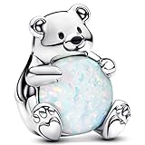 Winter Polar Bear Charm 925 Silver Charm Compatible with Pandora Charms, Trollbeads, Chamilia, Biagi and Many Other UK Charm Bracelets.