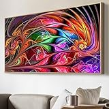 YALKIN DIY Diamond Painting Kits for Adults, 5D Abstract Large Diamond Art with Round Drills Full Drill Gem Big Painting Set for Home Wall and Gifts 16 x 28 inch (40x70CM)