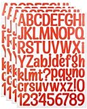 1.5 Inch Vinyl Letter Number Stickers, 4 Sheets Waterproof Alphabet Number Stickers for Sign, Decor, Scrap Booking, Crafts - Red