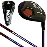 Japan WaZaki Single Hybrid Iron USGA R A Rules Golf Club with Cover,WLIIs Model,Whole Black Oil Finish,No.5, 24 Degree,Mens Regular Flex,65g Graphite Shaft,Plus Half Inch Length