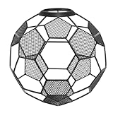 Warmhm Metal Cage Lampshade Wire Basket Ceiling Light Shade Soccer Lamp Shade Football Shape Lamp Cover Hollow Out Light Cover Vintage Hanging Light Shade for Bulb Light (5.70X5.11X5.11 Inch)