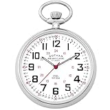 Gotham Men's Silver-Tone Mechanical Hand Wind Railroad Pocket Watch # GWC14100S