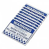 Faderr Warning Security Stickers, 8Pcs Notice Home Monitored Alarm System Stickers Sign Warning Signs Easy Apply Home Notice Monitored Alarm System