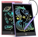 TECJOE 2 Pack LCD Writing Tablet, 10 Inch Colorful Doodle Board for Kids, Electronic Drawing Tablet Drawing Pads,Kids Travel Games Activity for Learning,Gifts for 3–6-Year-Old(Pink and Violet)