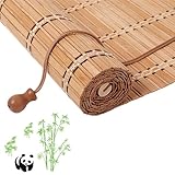 Made To Measure Blinds Bamboo Blinds For Windows Outdoor Handwoven Easy To Install Suitable For Indoor And Outdoor Use F+ carbonized color