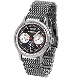 Strela KOSMODROM Mechanical Watch Chronograph with Poljot Movement 31681 Manual Winding Watch 24-Hour Function Sapphire Glass Various Models, Kodr42cyn, Bracelet