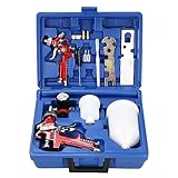 HVLP Air Gravity Spray Gun Set, 2Pcs Sprayer Paint Gun with 0.8mm 150ml&1.4mm 600ml Automotive Paint Gun with Locking Air Pressure Regulator Gauge Air Spray Gun for Furniture, Car, Fence,Model Making