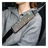 JNNJ 2PCS Car Seat Belt Shoulder Pads, Rhinestone Crystal Auto Seat Belt Covers, Diamonds Glitter Seatbelt Cushions for Women Girl, Car Decor Accessories for Most Cars, Trucks, SUV(Multicolour)