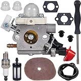 Qiuwanzia C1M-S267 Carburetor for Stihl FS40 FS40C FS50 FS50C FS56 FS56C FS56RC FS70C FC56 FC56C FC70 FC70C HT56 HT56C KN56 KN56RC KM56 KM56C Trimmer 4144 120 0608 with 4144 124 2800 Air Filter