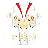 ELVIS PRESLEY Unisex-Adult Official Merch Iconic Jumpsuit Costume Oversized T-Shirt, White, Large