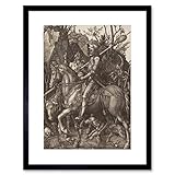 Wee Blue Coo Painting Albrecht Durer Knight Death Devil Old Master Framed Wall Art Print