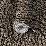 DERUINVAIO Self Adhesive Feature Removable Seamless bark Tree Texture Peel and Stick Vinyl Wallpaper Roll, Sticky Lining Paper for Bedroom, Living Room, Kitchen Walls
