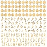 YBEATY 156 Pieces Alphabet Letter Charms 6 Sets A-Z Initial Letter Metal Alphabetic Bracelet Necklace Pendant Mixed 3 Styles Capital DIY Crafts Making Supplies for Crafts Jewelry Making
