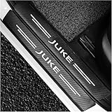 4pcs Car Outer Door Sill Protector Kick Plates for Nis-san Juke F15 F16 2011-2020, Carbon Fiber Auto Accessories Scuff Guard Threshold Cover Pedal, Sticker Trim Non-Slip,Black