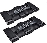 Tiardey 2 Pack Grab Handle Set Compatible with Jeep Wrangler TJ YJ JK, Easy-to-Fit 3 Straps Design for 1987-2020 Models (Black)
