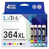 LxTek 364XL Ink Cartridges Multipack Compatible for HP 364 Ink for HP Photosmart 5520 5510 5522 5524 6510 6520 6515 7510 7520 b110a Officejet 4620 4622 Deskjet 3070A 3520, Black Cyan Magenta Yellow