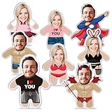 JLSKCN Custom Face Pillow Cute Personalised Photo Plush Doll, 3D Double-Sided Plush Stuffed Pillow for Home Sofa Decor Customized Funny Pillow for Valentines Gifts for Boyfriend Girlfriend (Style 1)