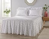Diana Cowpe Double Traditional Rosebud Floral Flower Fitted Bedspread With 2 Matching Pillow Shams 135cm x 200cm With 56cm Drop