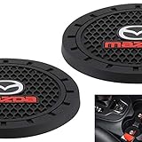 AOOOOP Car Interior Accessories for Mazda Cup Holder Insert Coaster - Silicone Anti Slip Cup Mat for Mazda 3 6 CX-3 CX-5 CX-9 MX-5 (Set of 2, 2.75" Diameter)