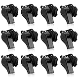 LANAFAY 12Packs Whistle, Black Referee Whistles, Sports Whistles with Lanyard, Loud Crisp Sound Whistle, Plastic Coach Whistles for School Sports Training, Football, Security and Emergency Survival