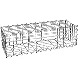 TecTake Gabion Baskets - Garden Mesh Wire Cages, Galvanised Steel - Outdoor Stone Basket Spiral Planter, Retaining Wall, Gabion Seat, Table - Privacy Screen Decorative