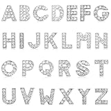 Ajcotahm 26 PCS 8mm Alphabet Charms for Jewellery Making, A-Z Rhinestone Letters Slide Alloy Crystal Alphabet for Necklaces Bracelets Jewelry Making Crafts